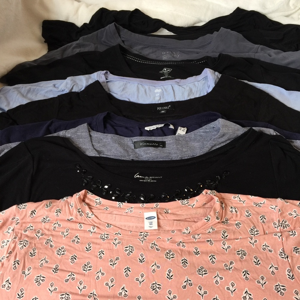 Bulk lot of 9 women plus Size T-shirts 2x 3x